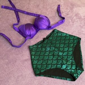 J Valentine Mermaid Bikini Top & High Waisted Bottoms